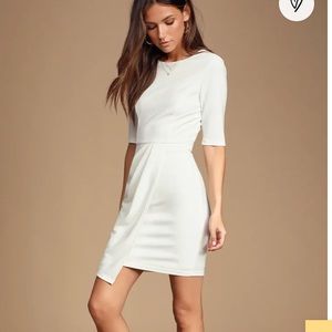 Lulus Westwood White Half Sleeve Sheath Dress
